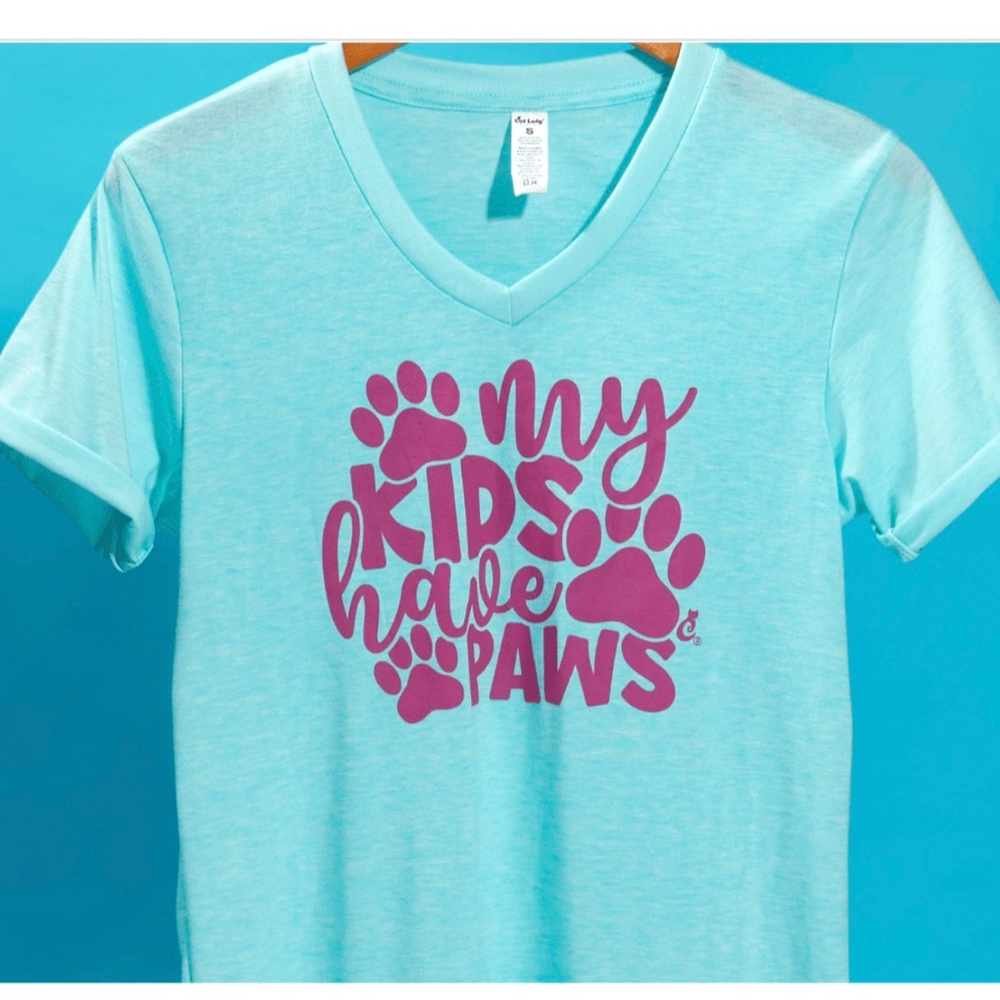 NWOT The "My Kids Have Paws" Cat Lady Box t-shirt sz L